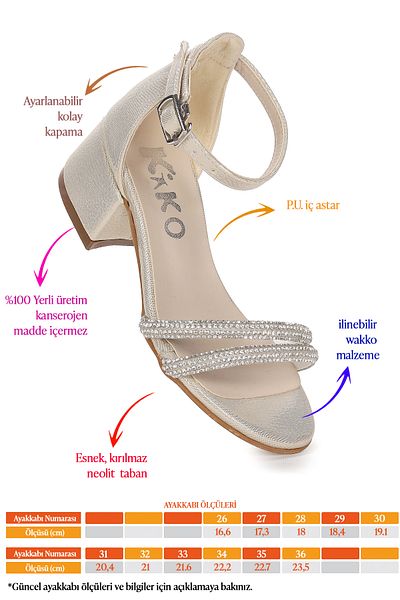 Kiko Kids Sarer Vakko Stone Sandale cu toc de 3 cm pentru fete pantofi rochii de seara