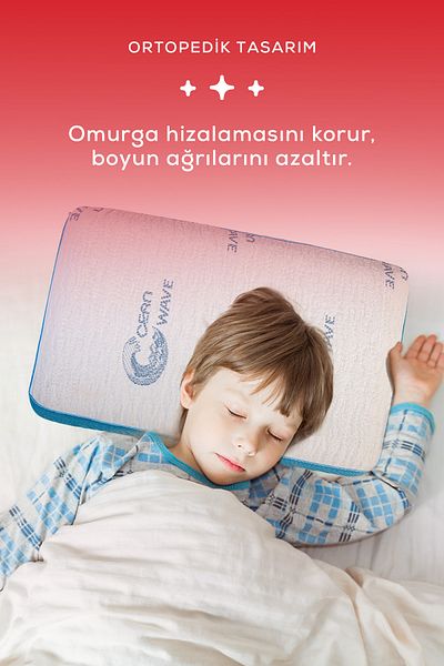 moda home bedding Visco Comfy Child Pillow Blue, Visco Pillow, Orthopaedic Pillow