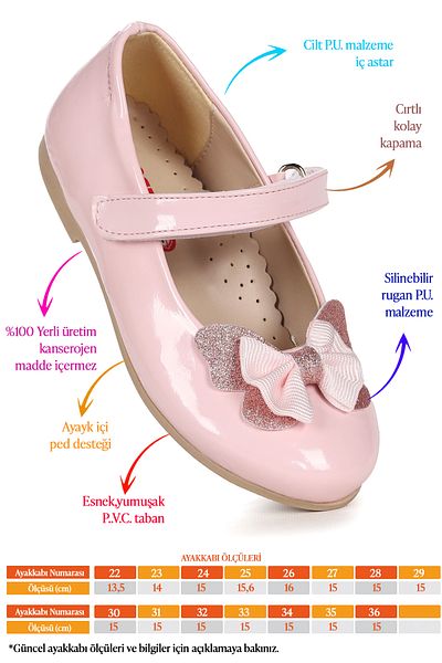 Kiko Kids Stoned Velcro Κοριτσίστικα Παπούτσια Μπαλαρίνας με Φιόγκο Ege 204 Λουστρίνι