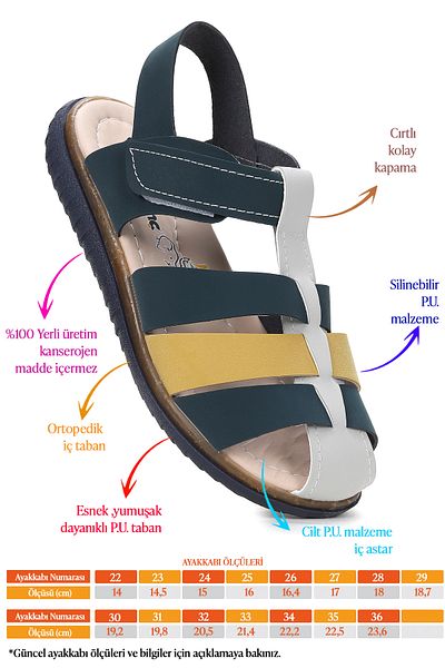 Kiko Kids Şb 22479-287 Ortho Pedic Sandale Băieţi Papuci