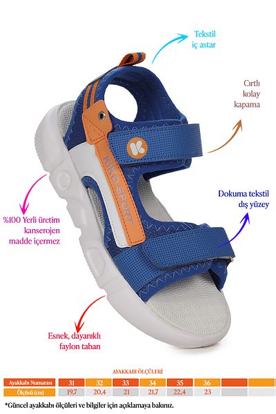Kiko Kids Velcro Walking Boys Sandals 201