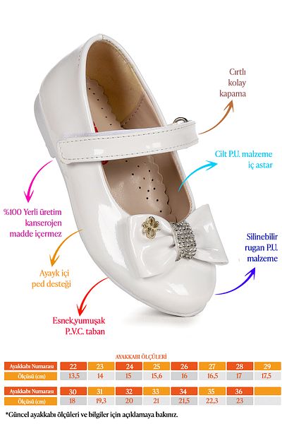 Kiko Kids Balerina Fete cu Arc Velcro Ege 201 Piele Lacuita