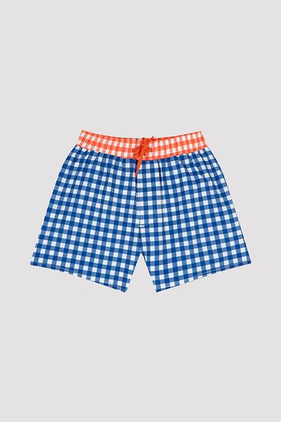 Penti Boy's Textured Checked Shorts Swimsuit