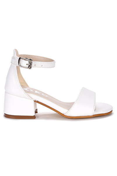 Kiko Kids Sheila Cilt Günlük Kız Çocuk 4 Cm Topuklu Sandalet Abiye Ayakkabı