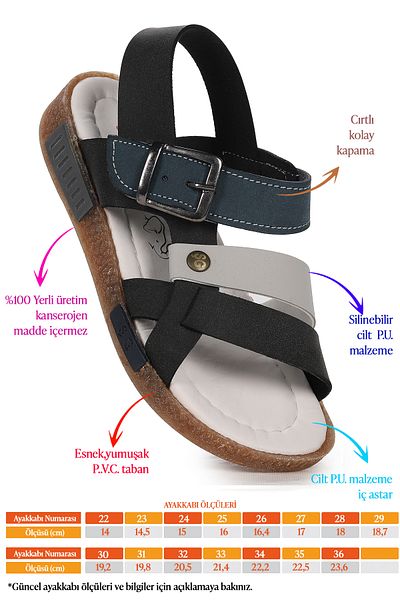 Kiko Kids Boy's Sandals Şb 2517-26
