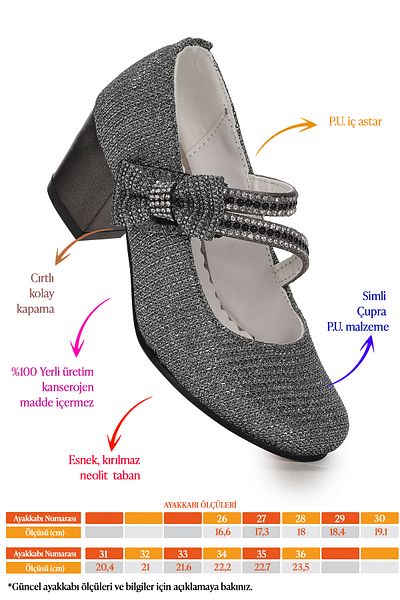 Kiko Kids Aisha Çupra Daily Pantofi de seara cu toc de 4 cm pentru fete