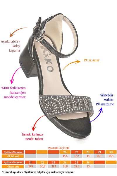 Kiko Kids Sandale cu toc de 3 cm pentru fete Heidi Vakko Daily Pantofi de seara