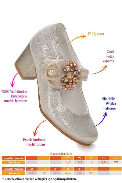 Kiko Kids Angelina Vakko Daily Pantofi de seara cu toc de 4 cm pentru fete