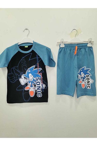 Neefy VARA 2025 NOUL SEZON SONIC 1 SET 2 PIESE IMPRIMATE Costum din bumbac pieptănat de primă calitate