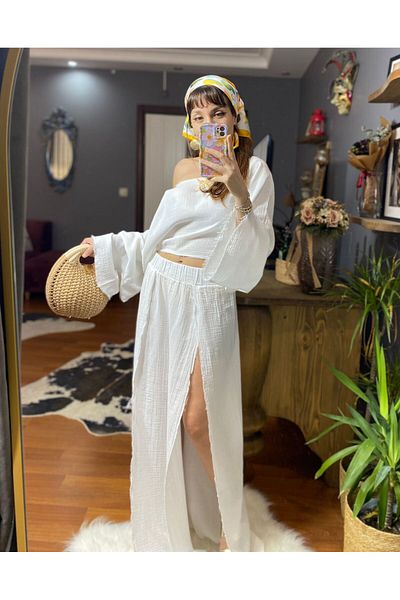 MODAGK Bohemian Raw Linen Women's Set