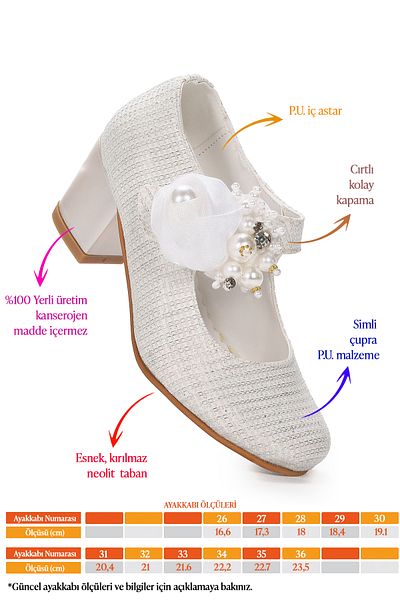 Kiko Kids Angelina Çupra Daily Girl's 4 cm Heeled Evening Dress Shoes