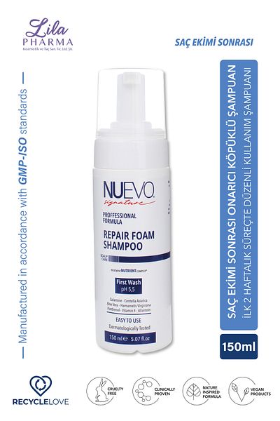 Nuevo Signature Repair Foam Shampoo after Hair Transplantation
