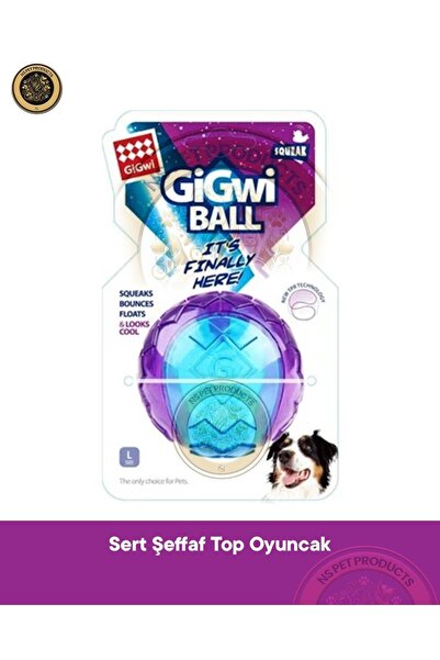 Gigwi Ball Sert Top 5 cm Şeffaf Mavi Köpek Oyuncağı
