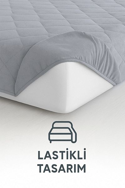 NANOSOFT Šedá prošívaná matrace prošívaná prostěradlo 10 velikostí