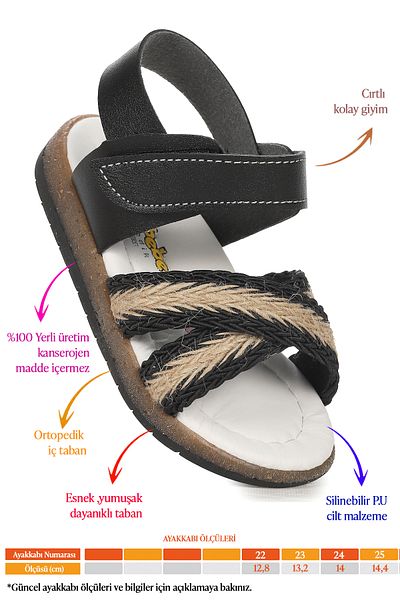 Kiko Kids Sandale negre pentru fete 2687-91