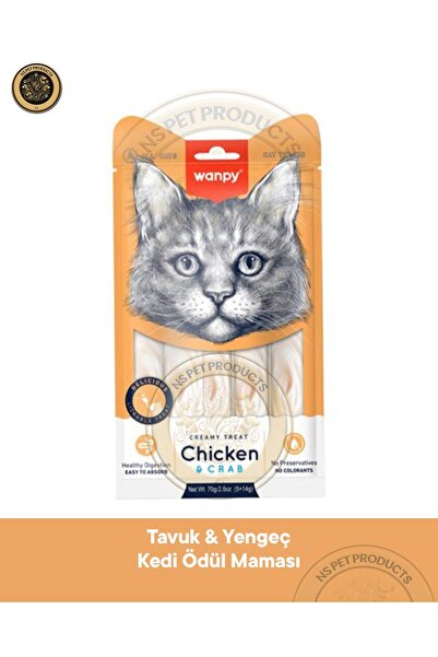 Wanpy Tavuk & Yengeç Kedi Krema Ödül Maması 5x14 gr