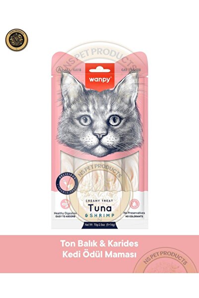 Wanpy Ton Balık & Karides Krema Kedi Ödül Maması 5x14 gr