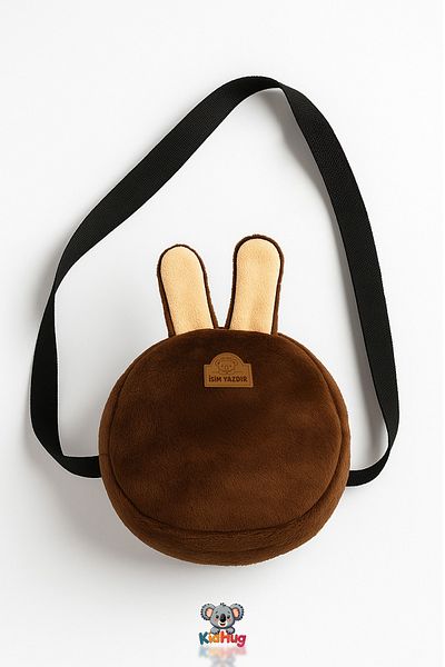 KidHug Figured Plush Shoulder Bag [Print My Name] Soft Fabric Mini Bag Age Unisex