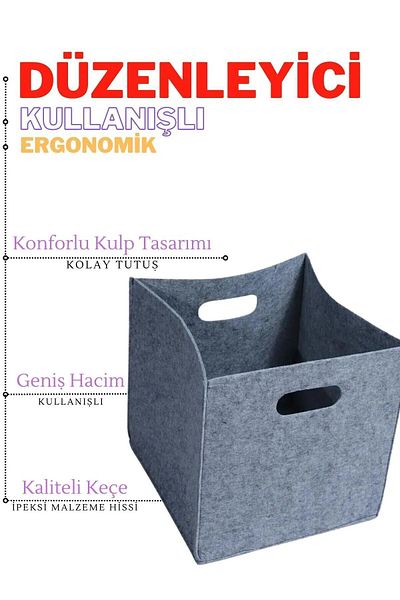 YUNUSOĞLU HOME Gray Multi-Purpose In-Cabinet Organizer - Felt Design