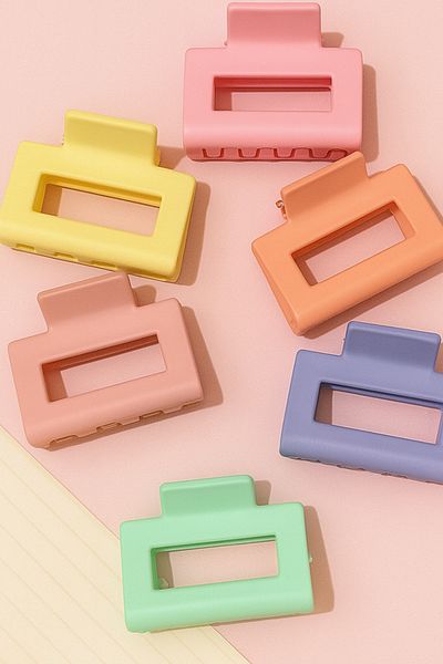 PREGIO Women's Colorful Small Size 6-Piece Square Elegant Latch Buckle