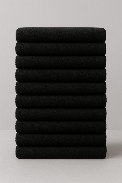 Elaganya Black Sports Fitness Towel Stain Resistant Hairdresser Barber Towel 50X90 cm 10 Pieces