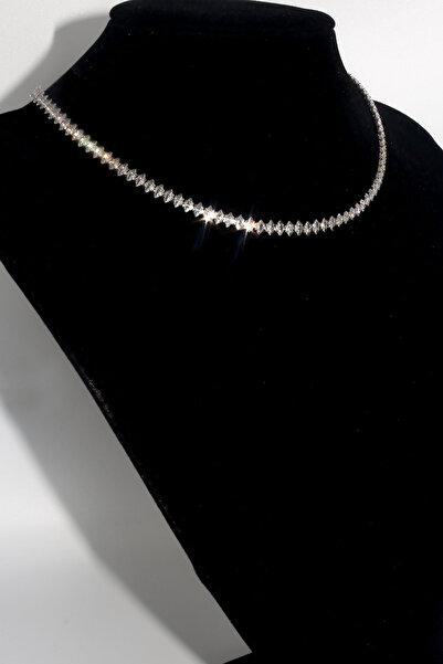 MOSSMOUR Kadın Zirkon Mekik Taşlı Gümüş Su Yolu Arpa Kolye Bileklik Küpe Kuyumcu Set Takım