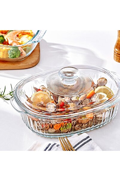 Chefline Borosilicate Glass Casserol With Lid, 1.6l Heat-resistant, Durable & Safe Food Storage