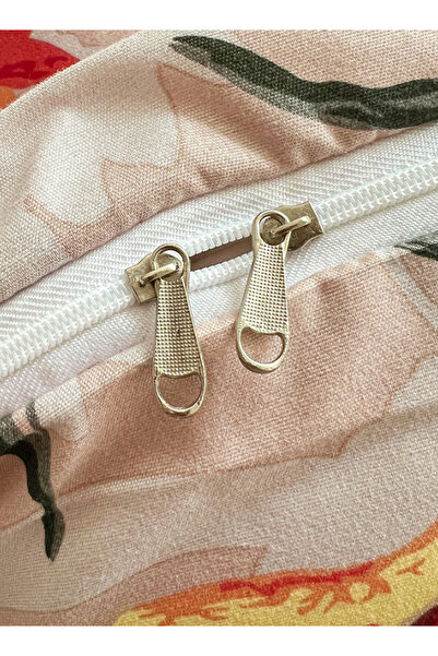 LUNA HOME Queen Size 6-piece Modern Duvet Cover Set 200*230cm With Orange Floaral Design