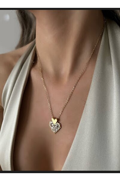 FOR YOU TAKI by Ezgi قلادة من الفولاذ على شكل قلب باجيت