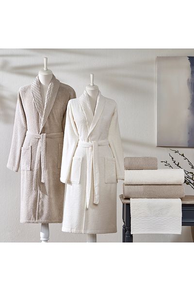Taç Σετ οικογενειακής ρόμπας Blaze Pure Cotton Cotton Ecru Mink