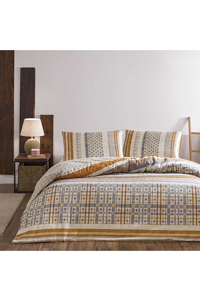 Taç Σετ Παπλωματοθήκη Διπλό Μπεζ Κορώνα Merald Flannel