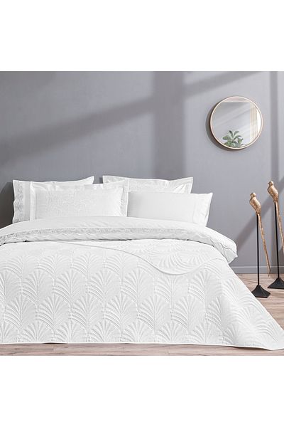 Taç White Eleanor Bedspread Double Duvet Cover Set