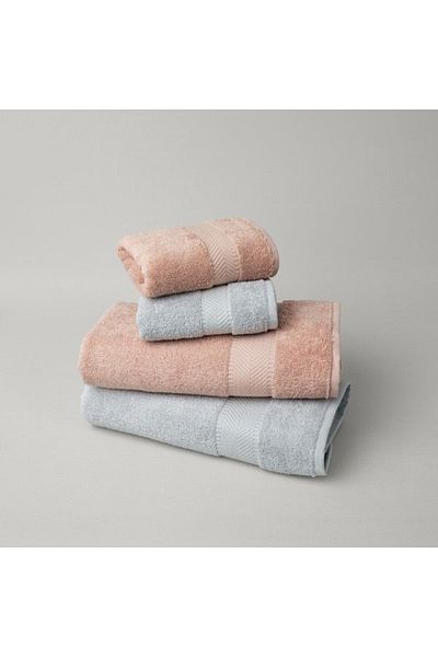 Linens Vita 4-Piece Cotton Face/Bath Towel Set Rose/Mink