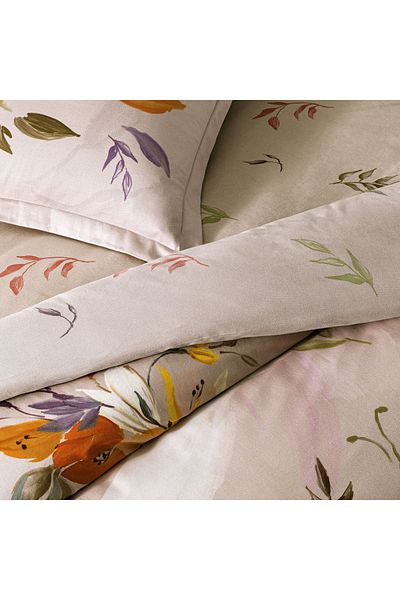 Linens Beige Double Duvet Cover Set Sc Leina