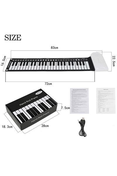 Choice White Irin 49-key Hand Roll Up Piano Silicone Portable Keyboard Musical Instrument For Education Fol