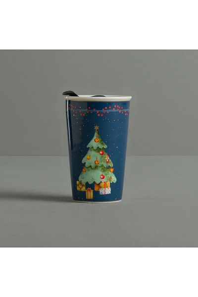Linens Navy Blue Tree 300 ml Mug