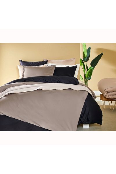 Linens King Size Mix&Match Cotton Satin Duvet Cover - Stone Cover
