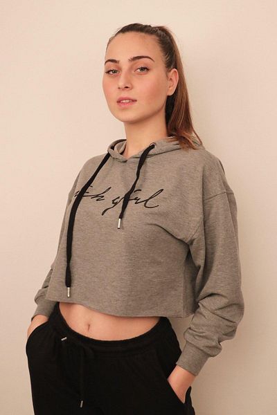RICH GİYİM Hanorac crop pentru femei bogat