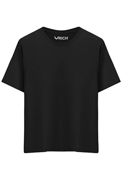 Rich Erkek 4 Lü Paket %100 Pamuk Oversize Tişört Basic Bisiklet Yaka Kısa Kollu T-Shirt