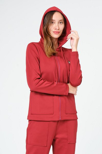 Rich Women's Scuba Hooded Full Zip Sweatshirt Cardigan