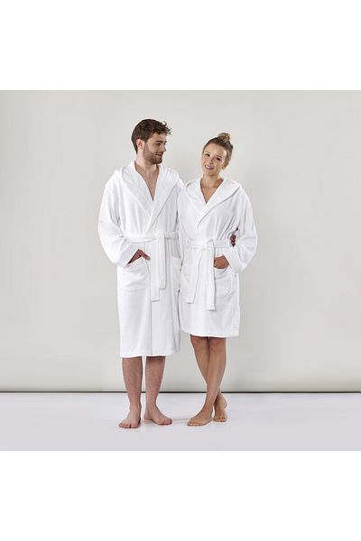 Linens Halat de baie alb din bumbac premium