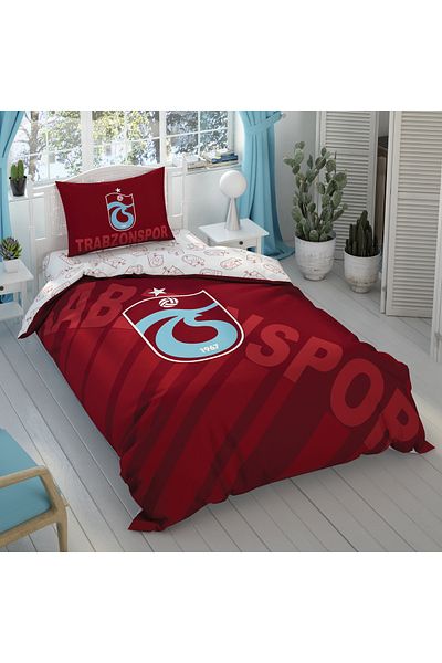 Taç Licensed Ts Burgundy Logo Cotton Single Duvet Cover Set