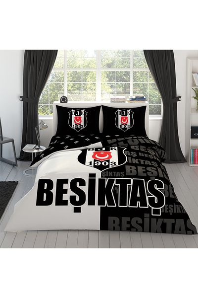 Taç Licensed Beşiktaş Piece Logo Cotton Double Duvet Cover Set