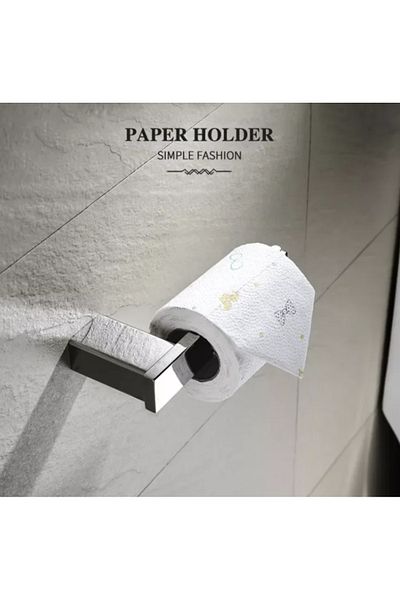 LUXXO Suport metalic pentru hârtie igienică, argintiu strălucitor, oțel inoxidabil anticoroziv