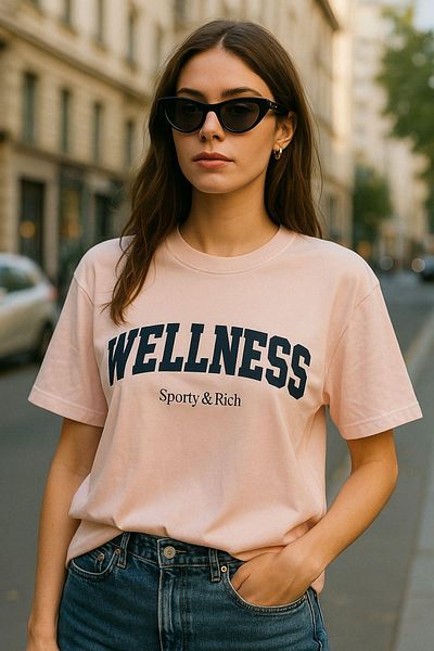 Rich Γυναικείο μπλουζάκι Basic Oversize Crop Άνετο μπλουζάκι με στάμπα 100% βαμβακερό κοντομάνικο μπλουζάκι