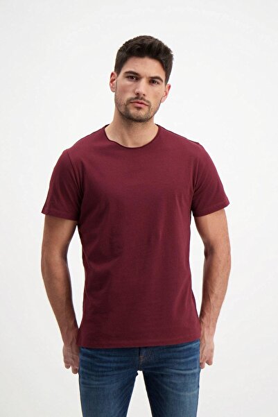 Generic Brand Ανδρικό μπλουζάκι Claret Red που πλένεται Basic