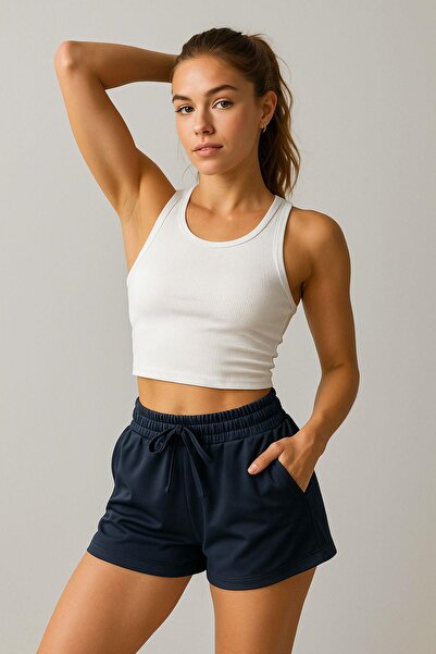 Rich Сині шорти з еластичним поясом і шнурівкою на талії