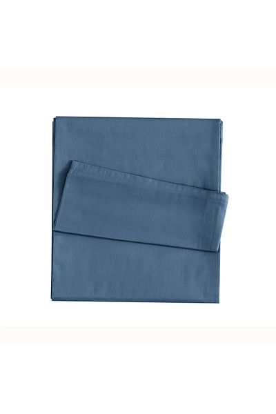 Linens King Size Indigo Mix&Match Cotton Satin Bed Sheet