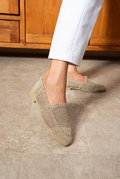 eformoda by emre yılmaz Women's Straw Lace Ballerina Ballet Pw01