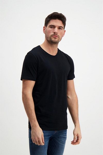 Rich Ανδρικό Μαύρο Λευκό Basic T-shirt